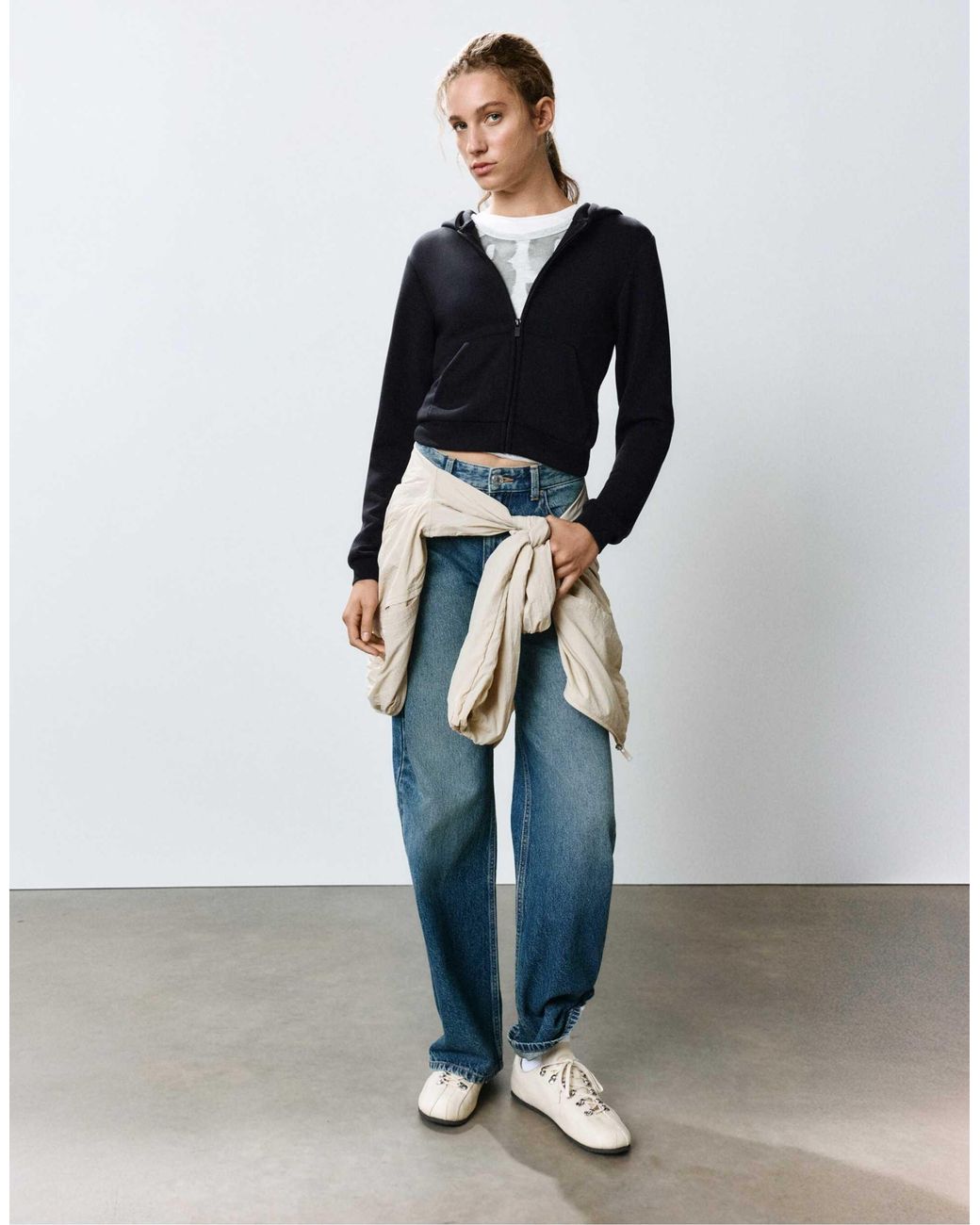 Sweat à capuche zippé Pull&Bear en coloris Blue