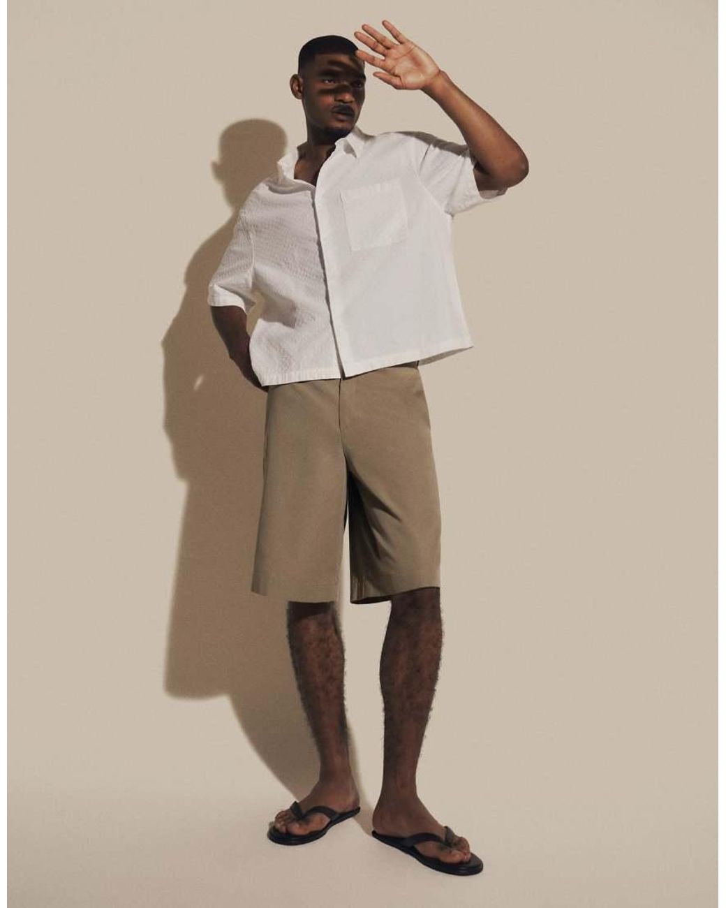 Redefined Rebel Natural Damian baggy Shorts for men