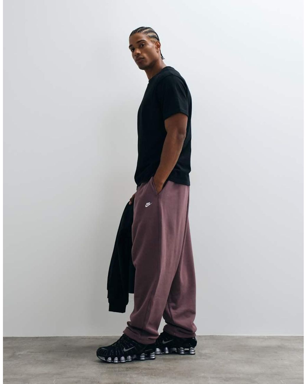 Nike Brown Club French Terry Oversized jogger for men