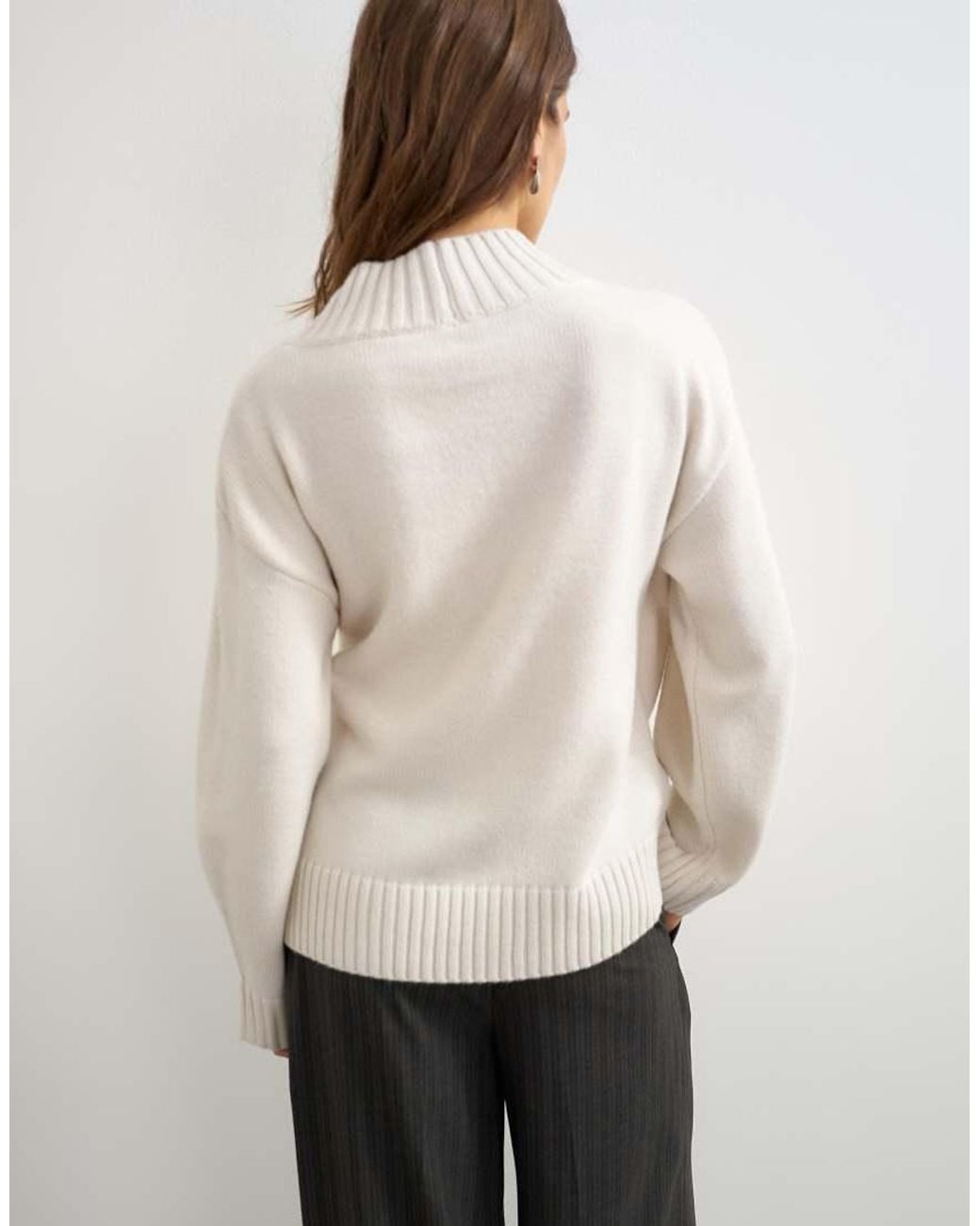 TOPSHOP White Knitted Wrap Tie Waist Cardigan With Wool