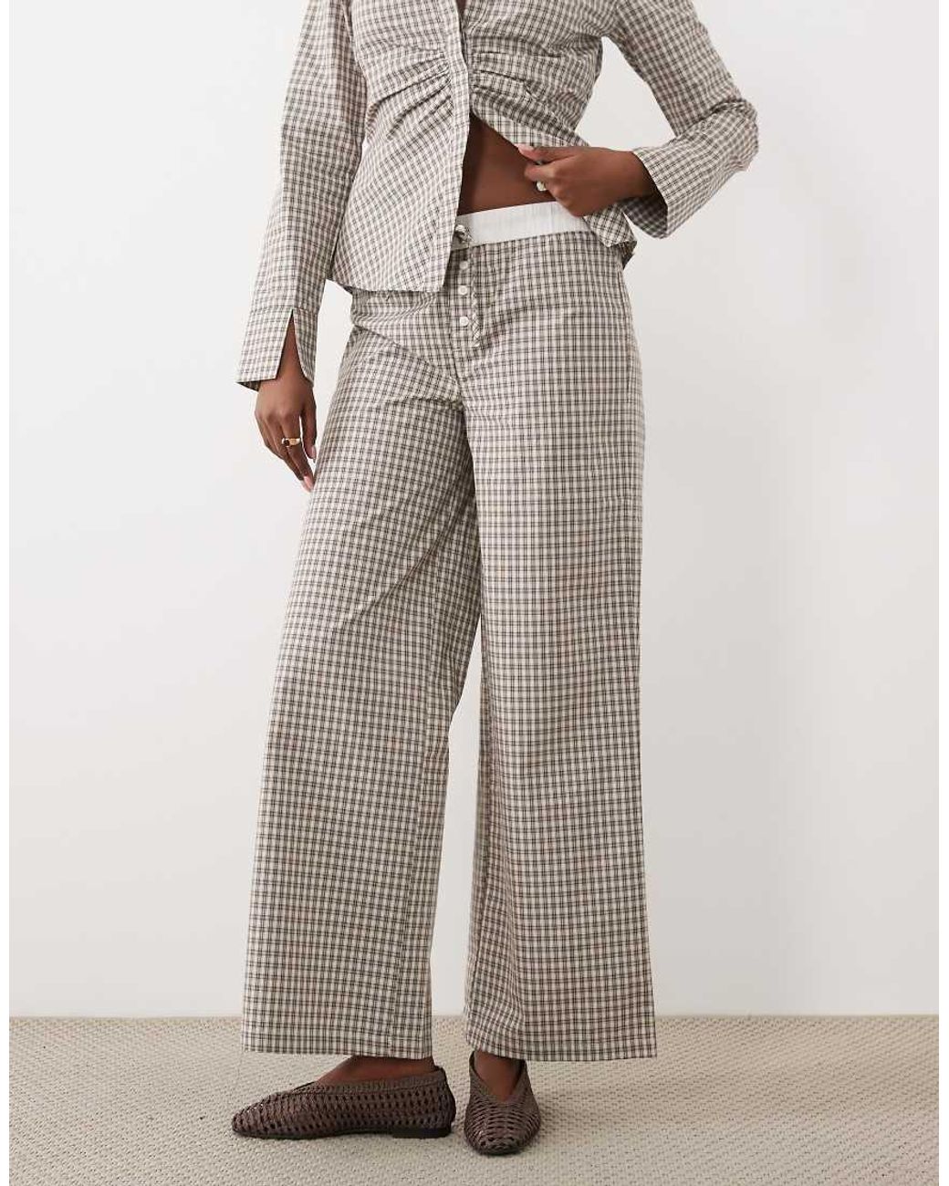 The Frolic Natural Exclusive Contrast Waistband Straight Leg Trouser Co-Ord