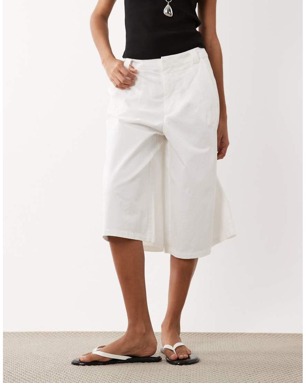 Jdy White Tailored Bermuda Shorts