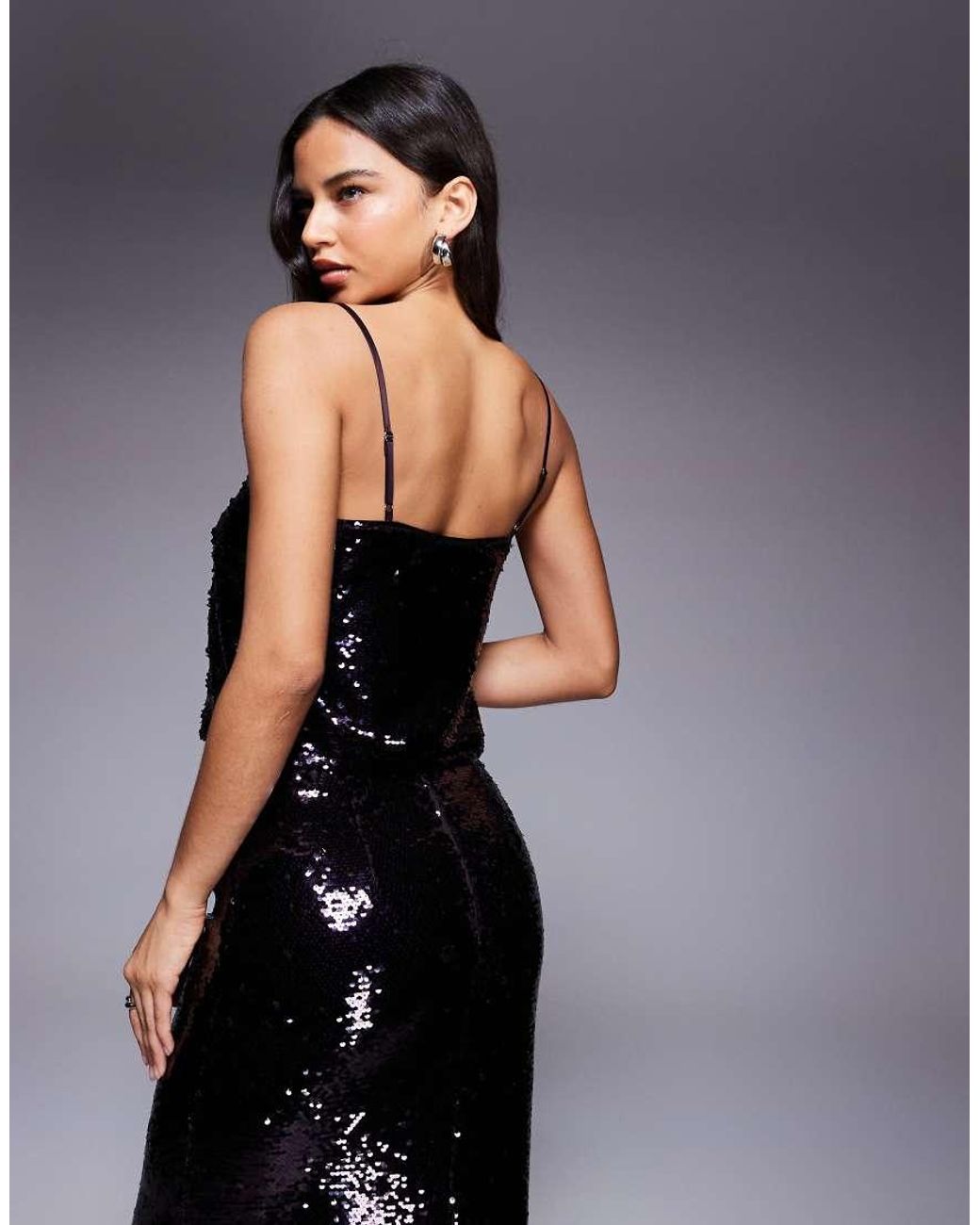 Forever New Black Sequin Cami Top