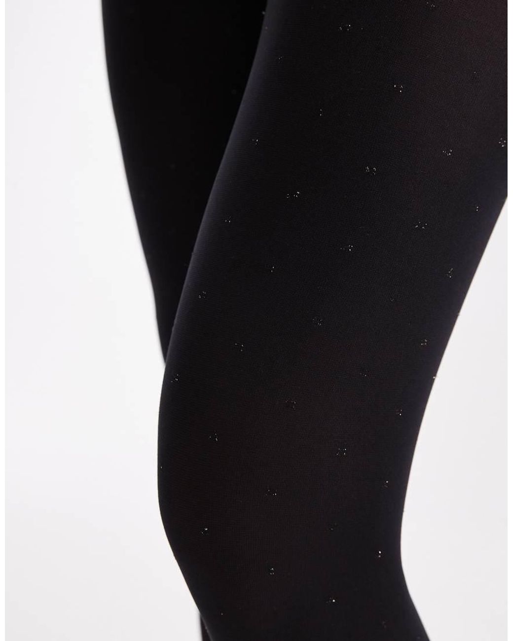 Pieces Black Glitter Polka Dot Tights