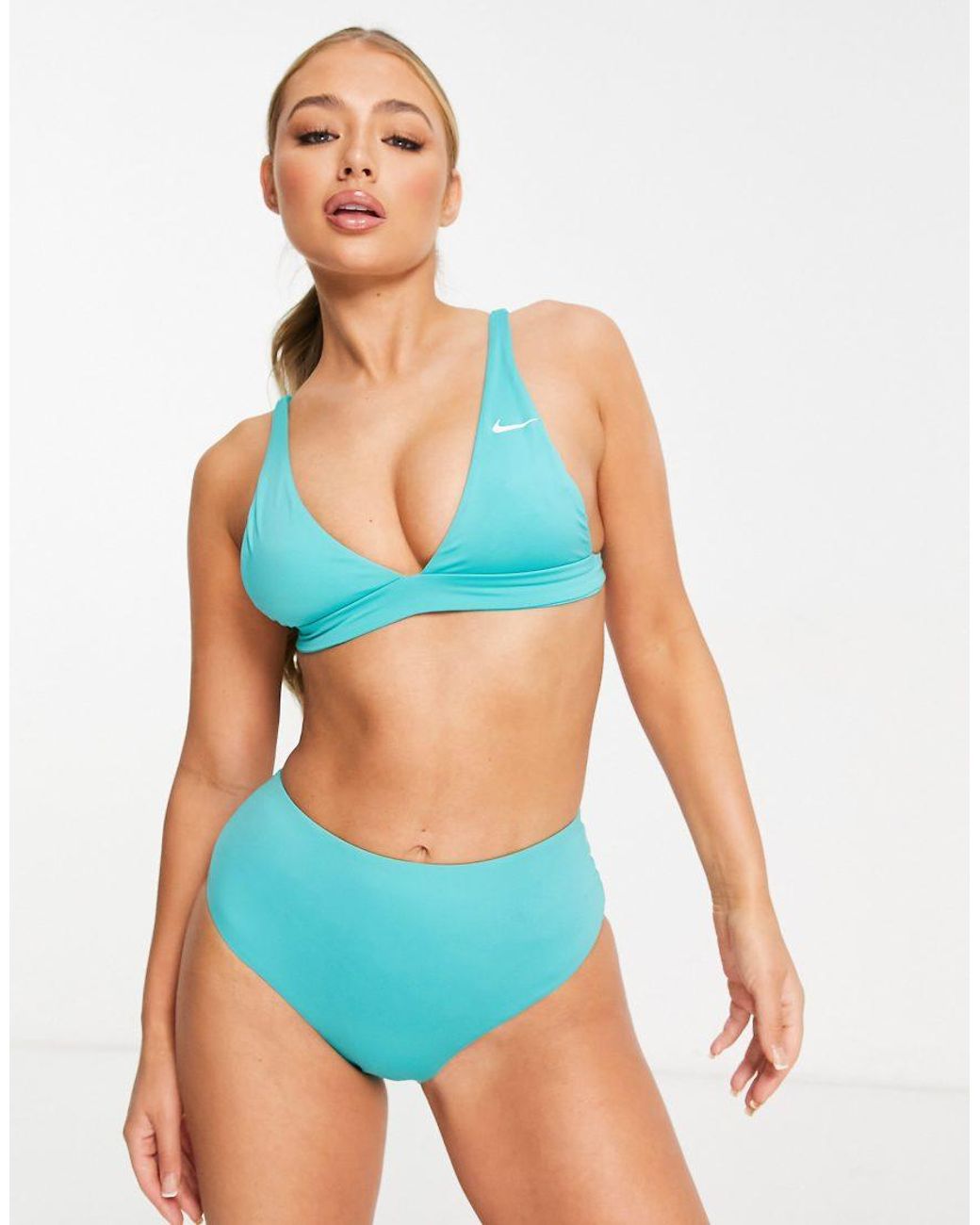 Nike Blue Nike Bralette Bikini Top