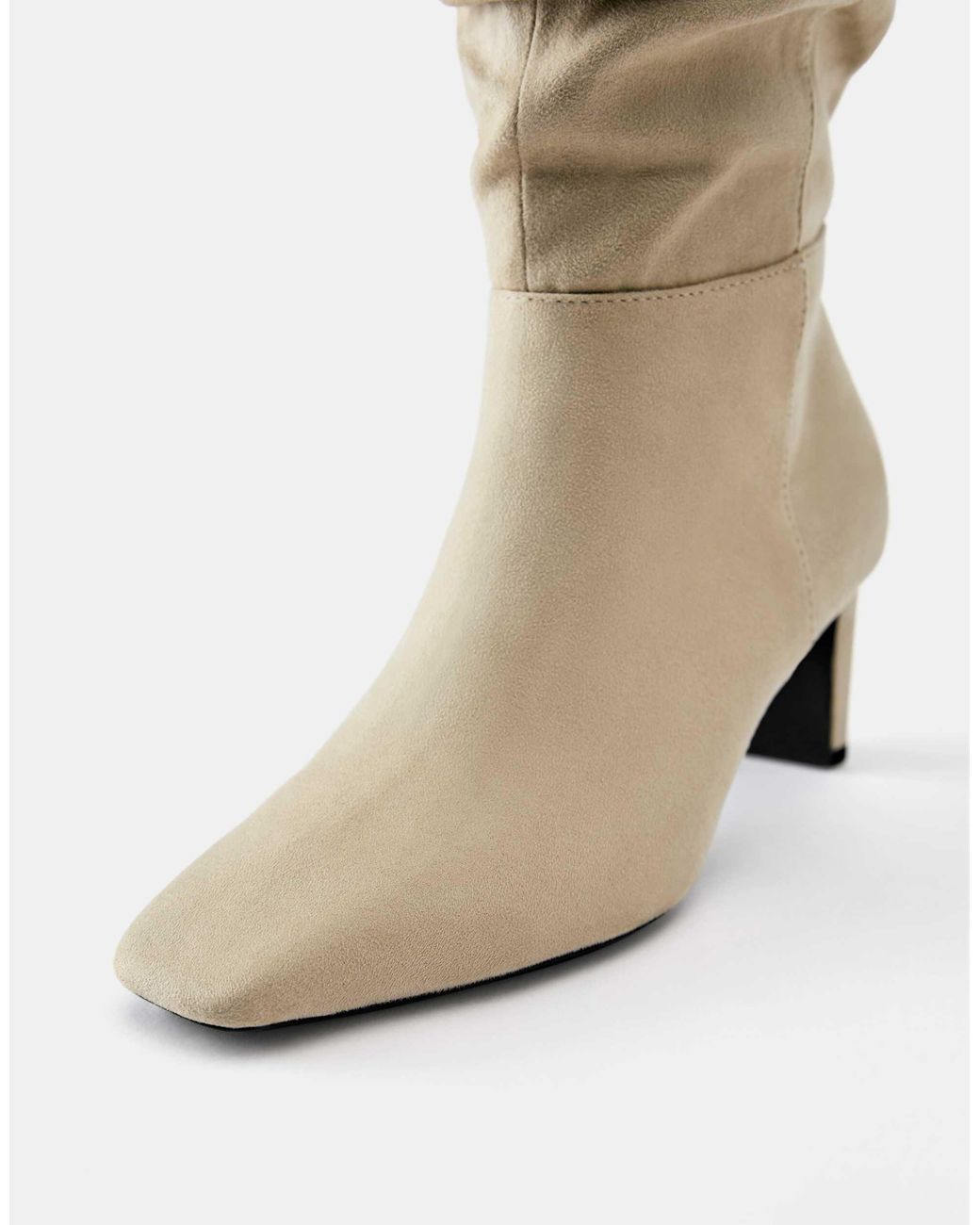 Pull&Bear Natural Stiefel mit raffungen