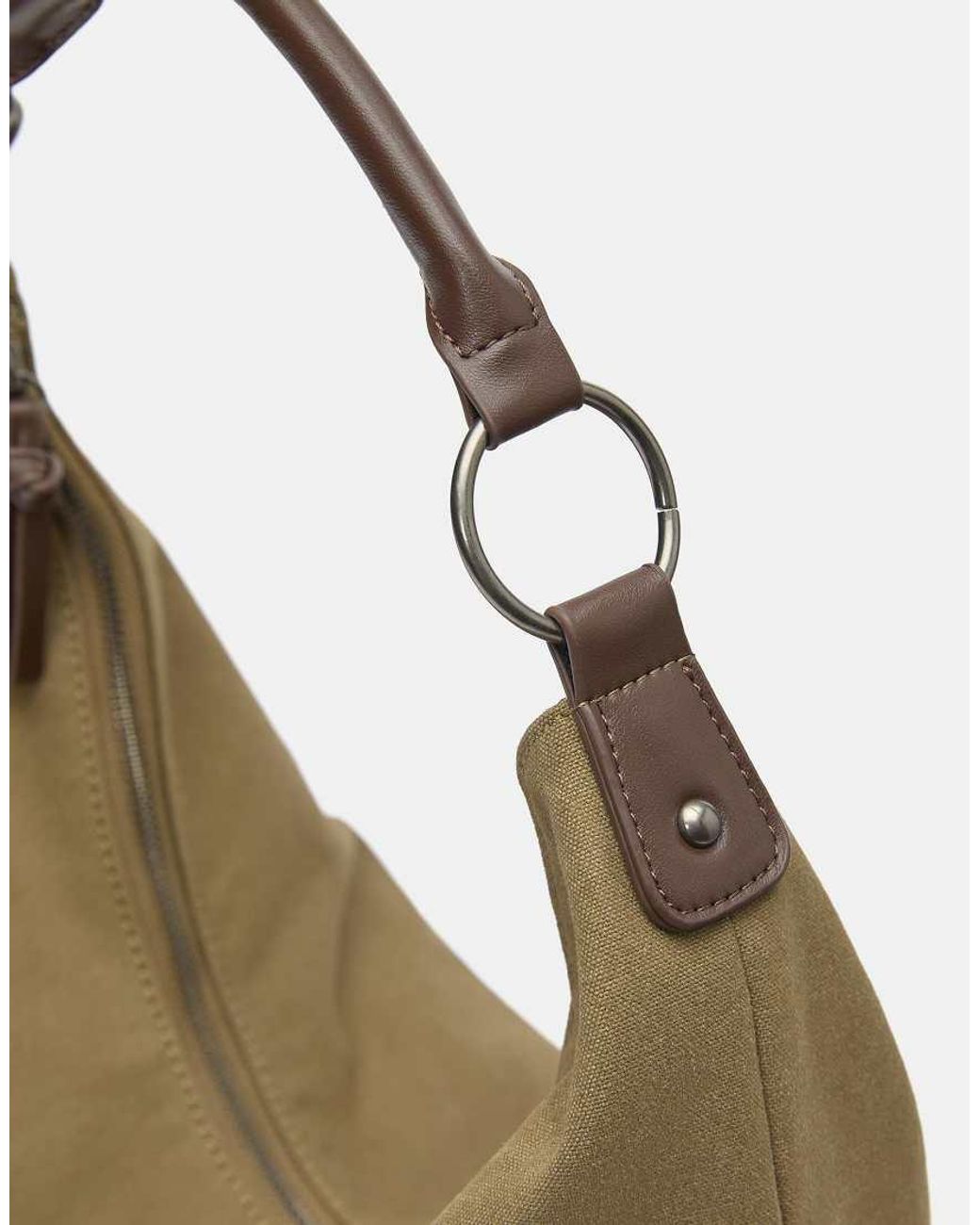 Pull&Bear Gray Ring Stud Tote Bag