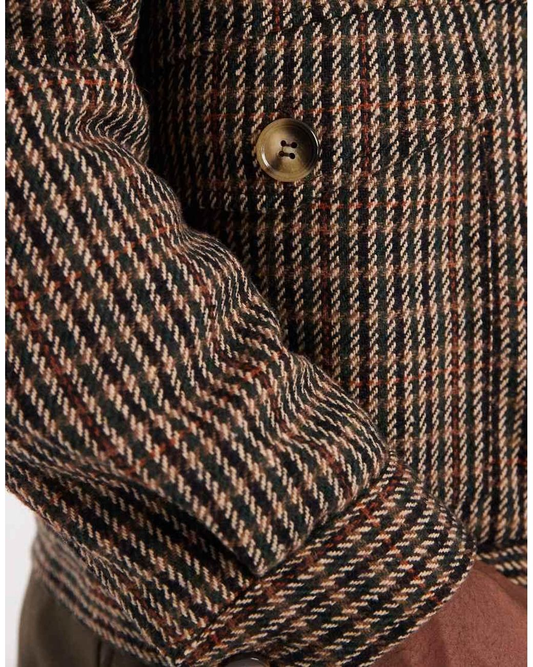 Redefined Rebel Brown Boxy Padded Coach Jacket for men