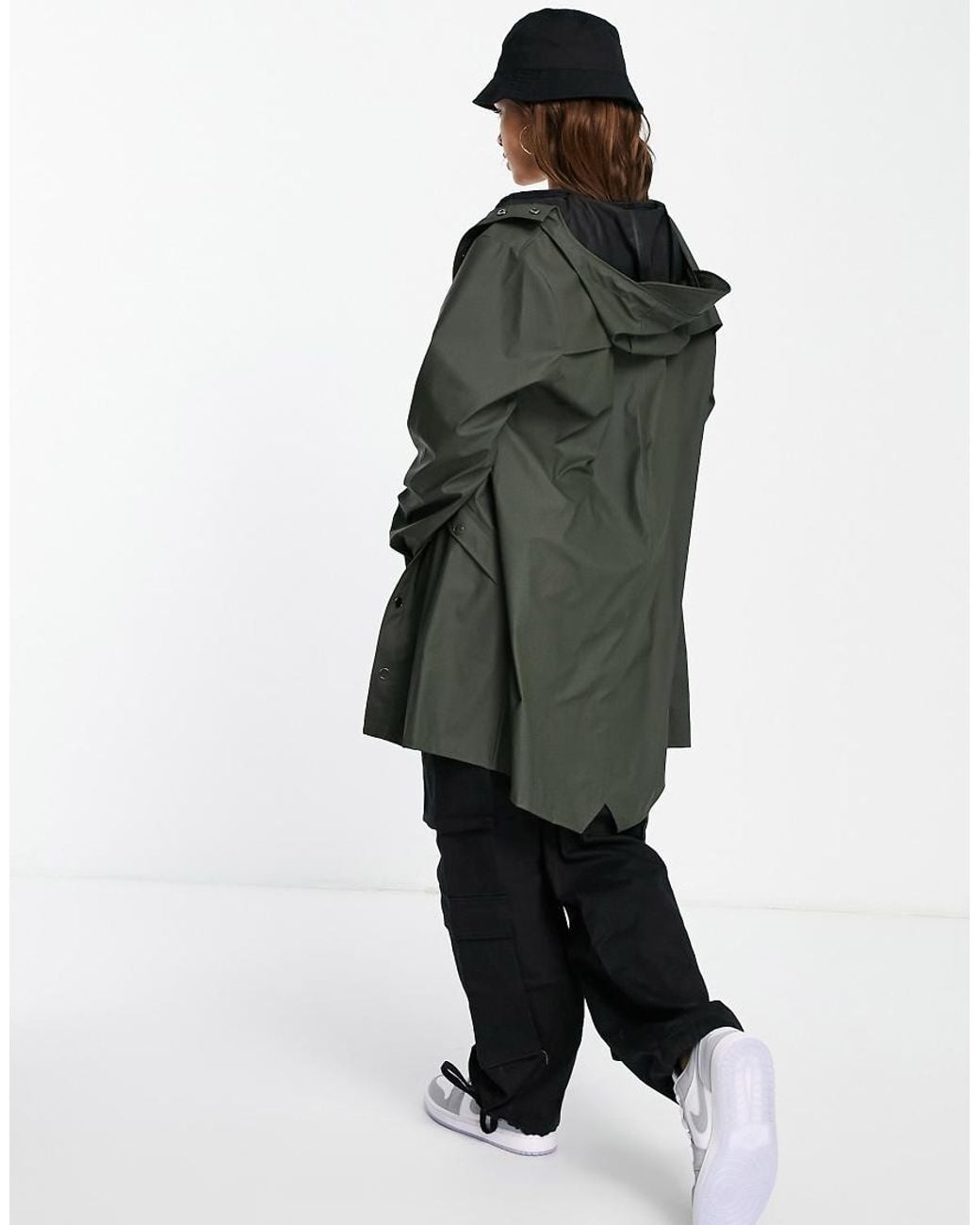 Rains Black Long Jacket