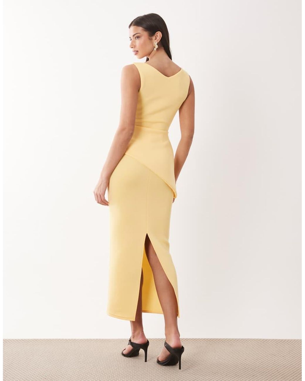 ASOS Natural Drape Asymmetric Midi Dress