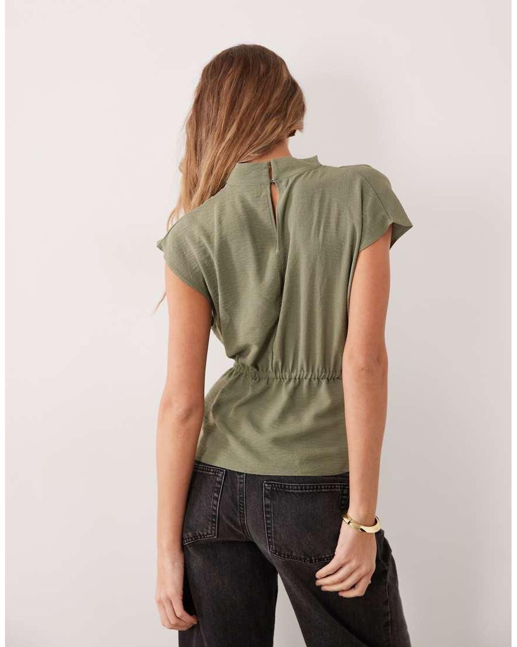 ASOS Green High Neck Top With Belt