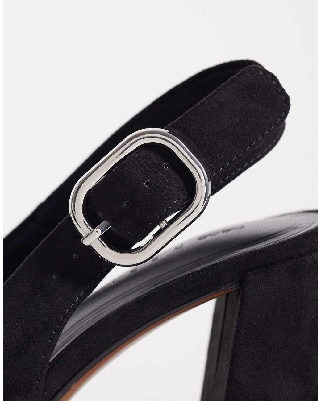 ASOS Blue Wide Fit Surrey High Block Heeled Slingback Pumps