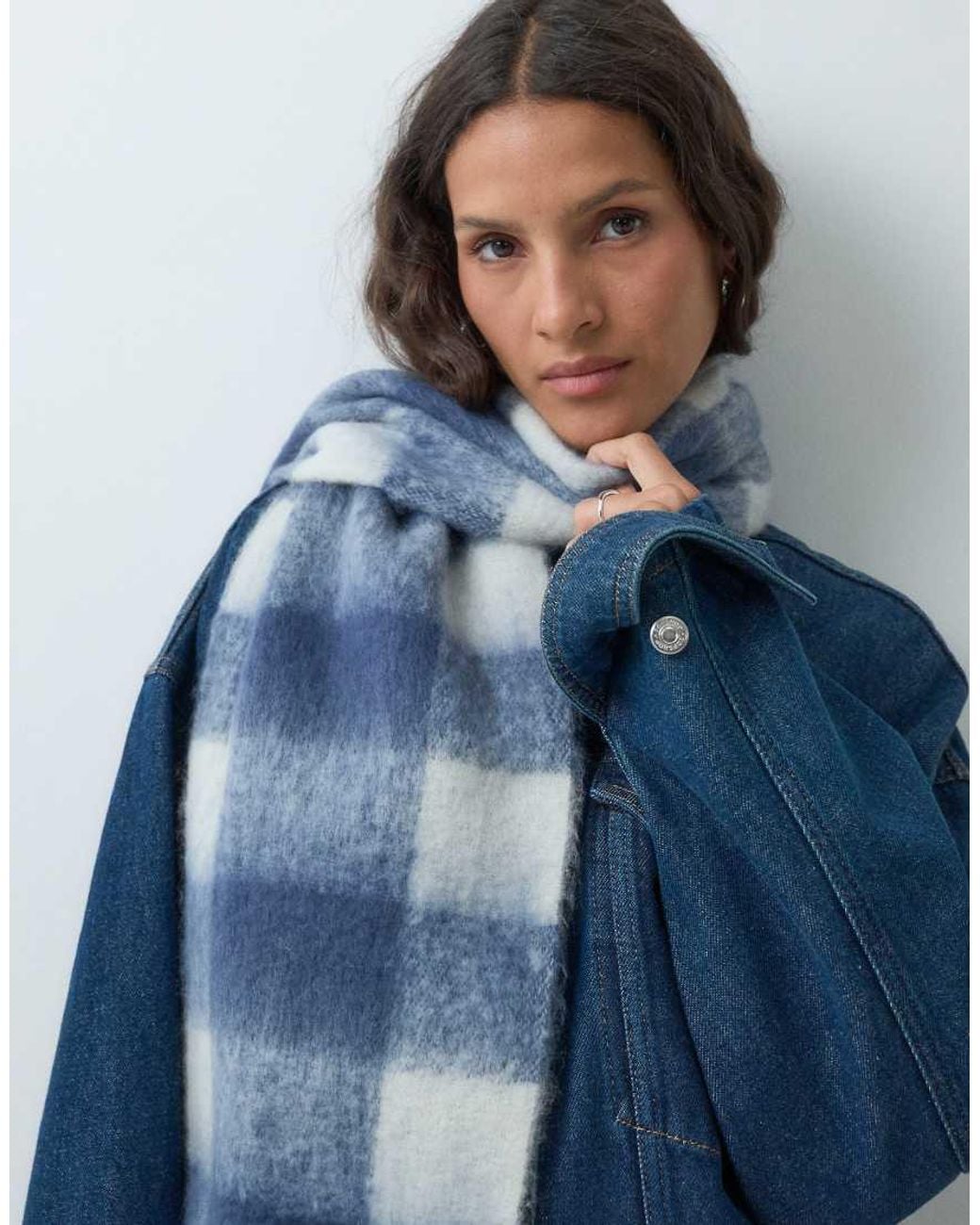 Mango Blue Teen Knitted Scarf