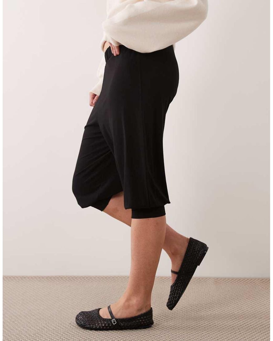 Miss Selfridge Black Balloon Cropped Trouser