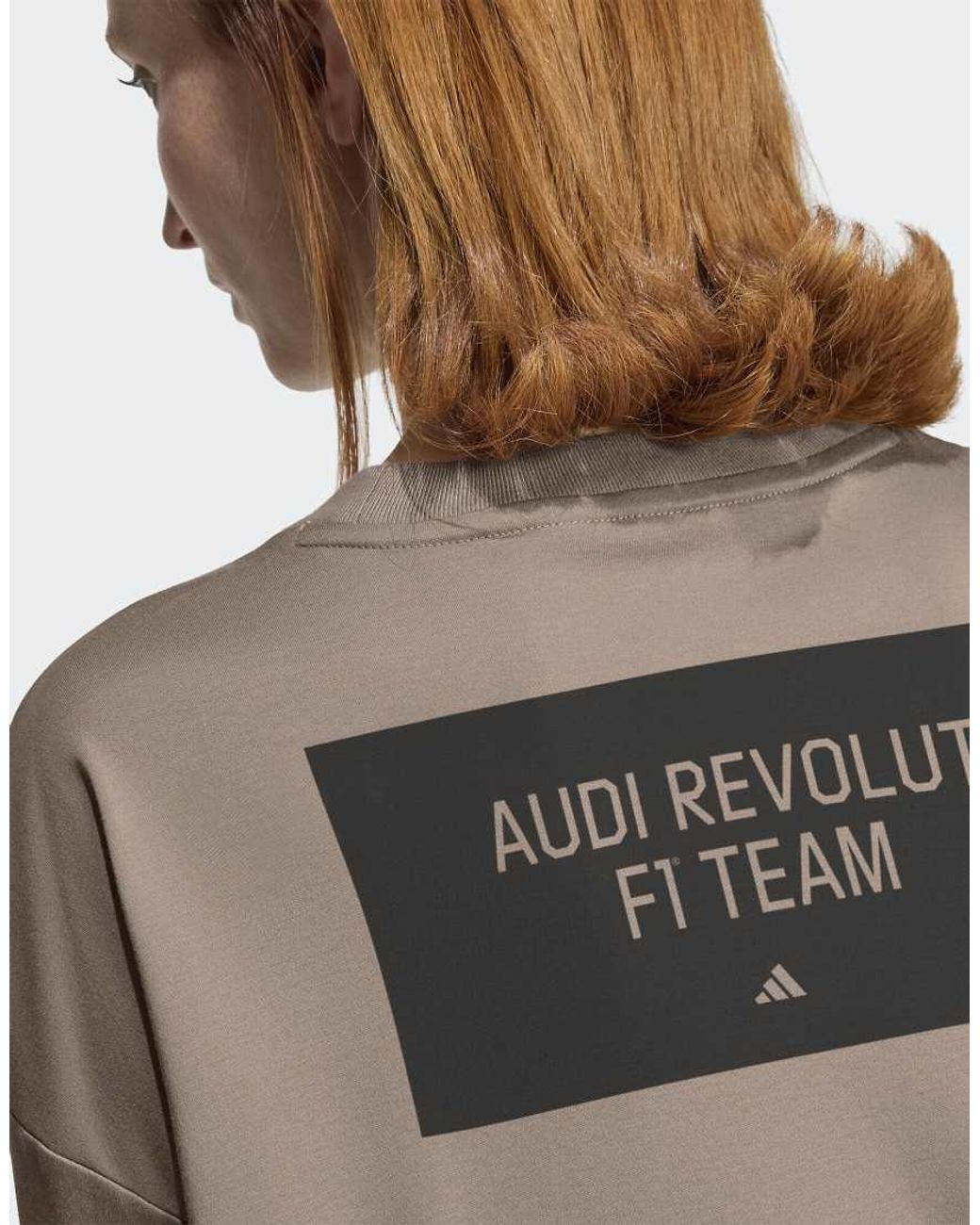 Adidas Originals Natural Audi Formula One Team Elevated Graphic Short Sleeve T-Shirt