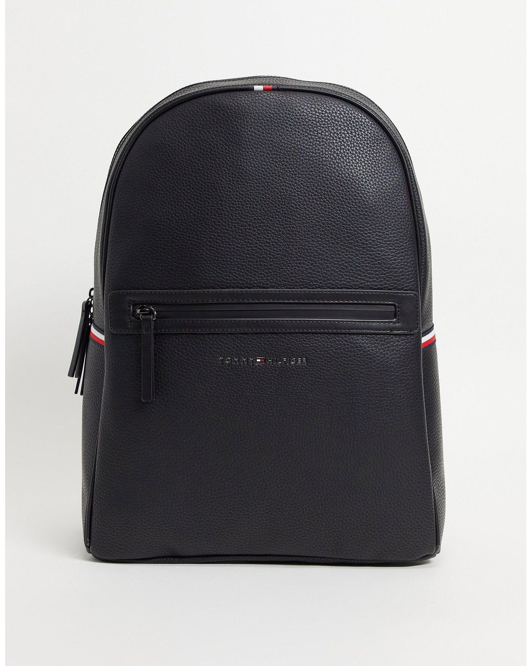 Tommy Hilfiger Faux Leather Backpack With Logo in Black for Men | Lyst