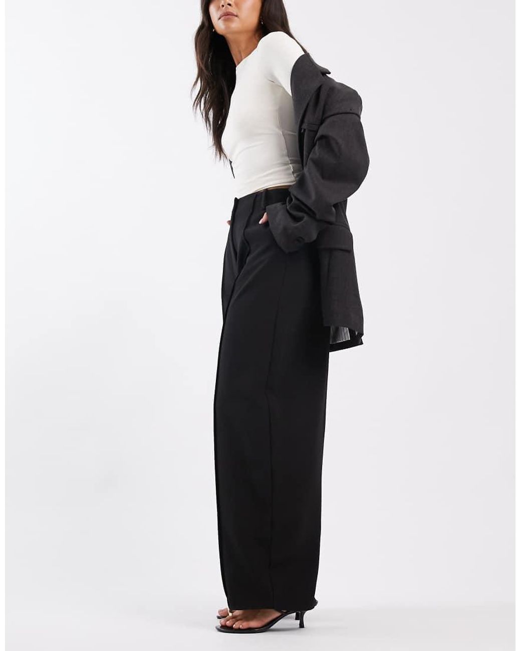 ASOS Black Tailored Extreme Cocoon Pintuck Trousers