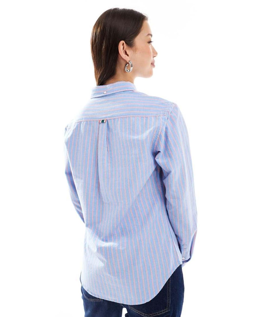 Superdry Blue Slim Oxford Button Down Long Sleeve Shirt