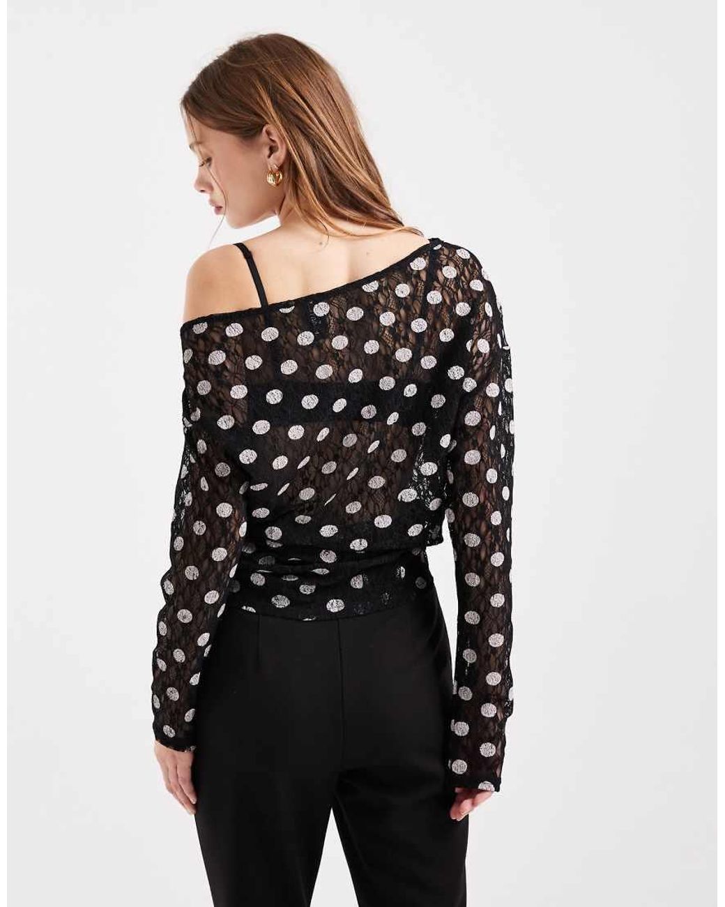 Collusion Black Off Shoulder Drapey Top