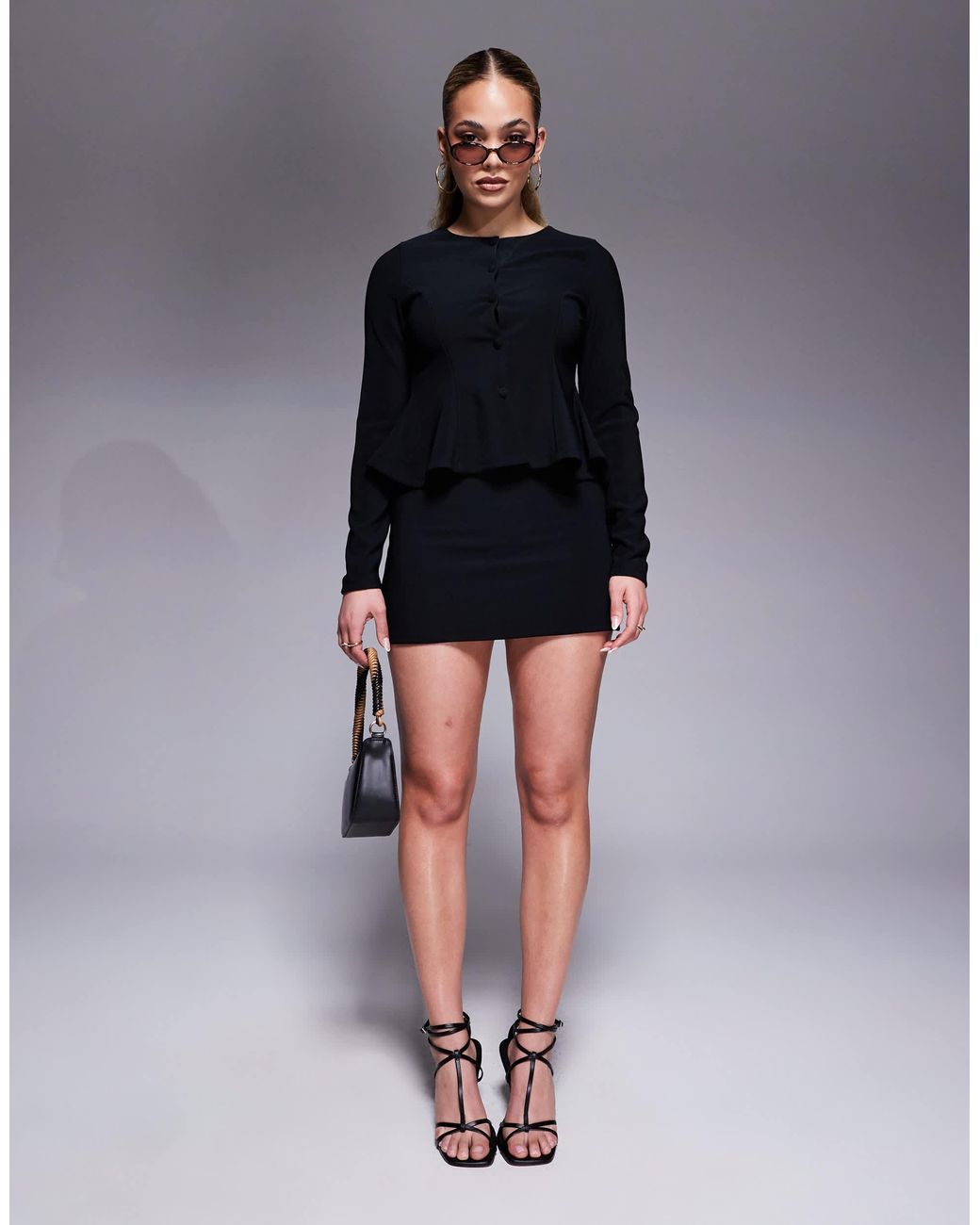ASOS Co-ord Low Rise Micro Mini Skirt in Black | Lyst