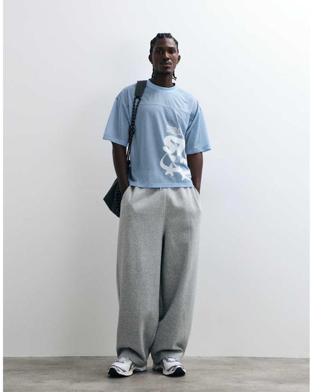 ASOS Blue Boxy Oversized T-shirt With Large Street Graphic for men