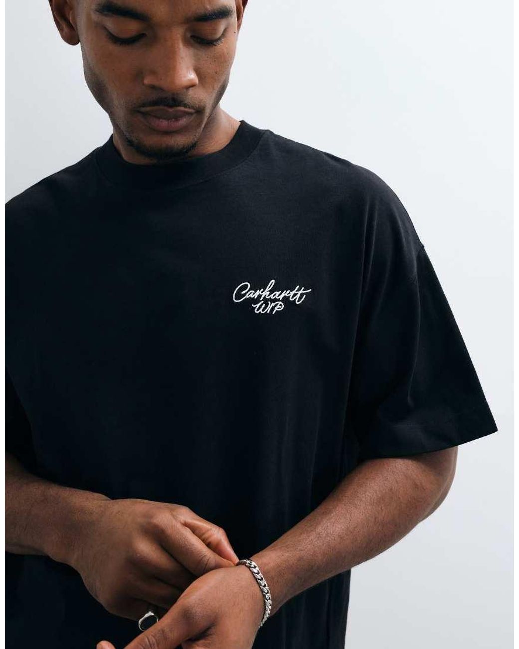 Carhartt Blue Signature Script Relaxed Fit T-shirt for men