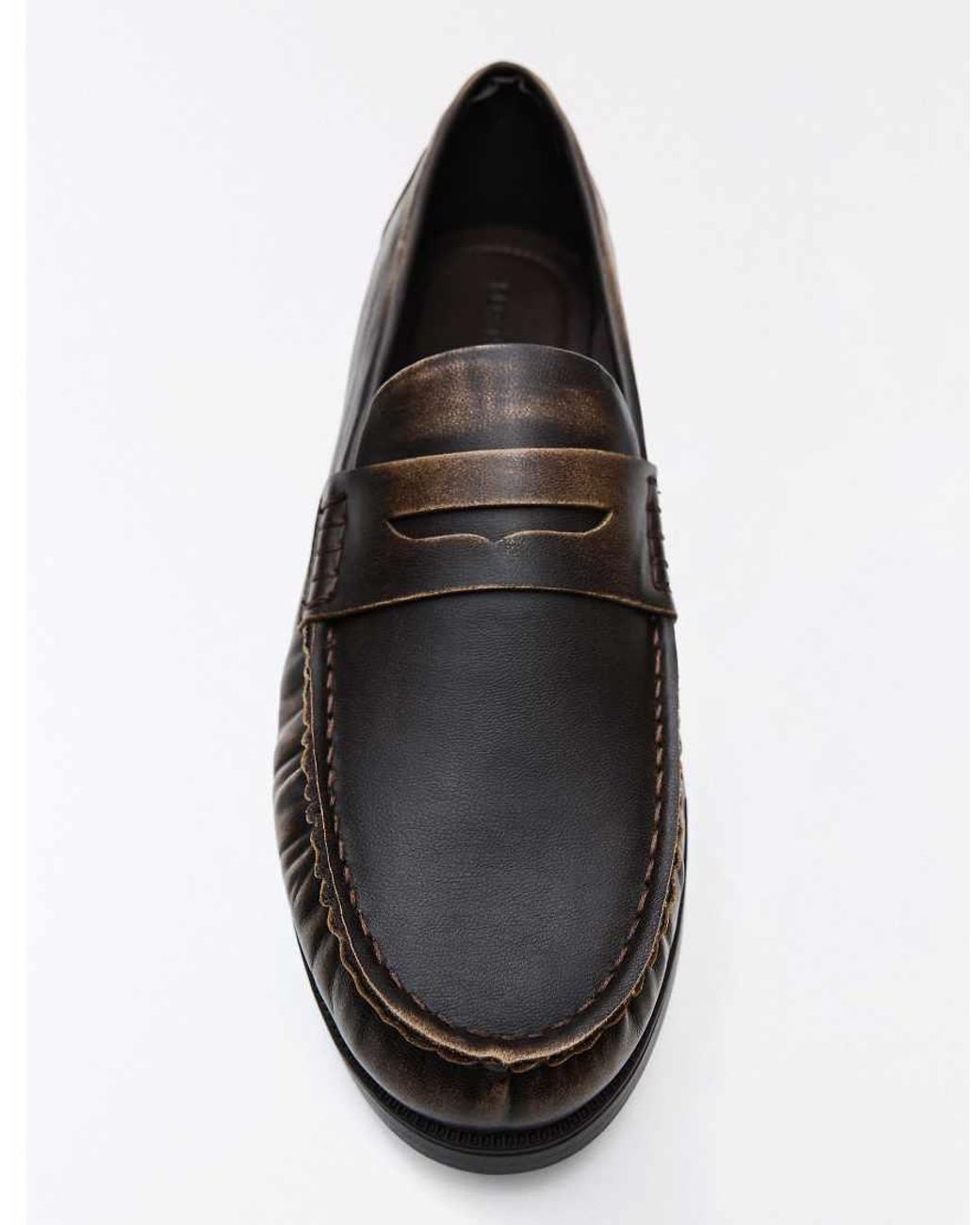 Bershka Blue Brushed Loafers for men
