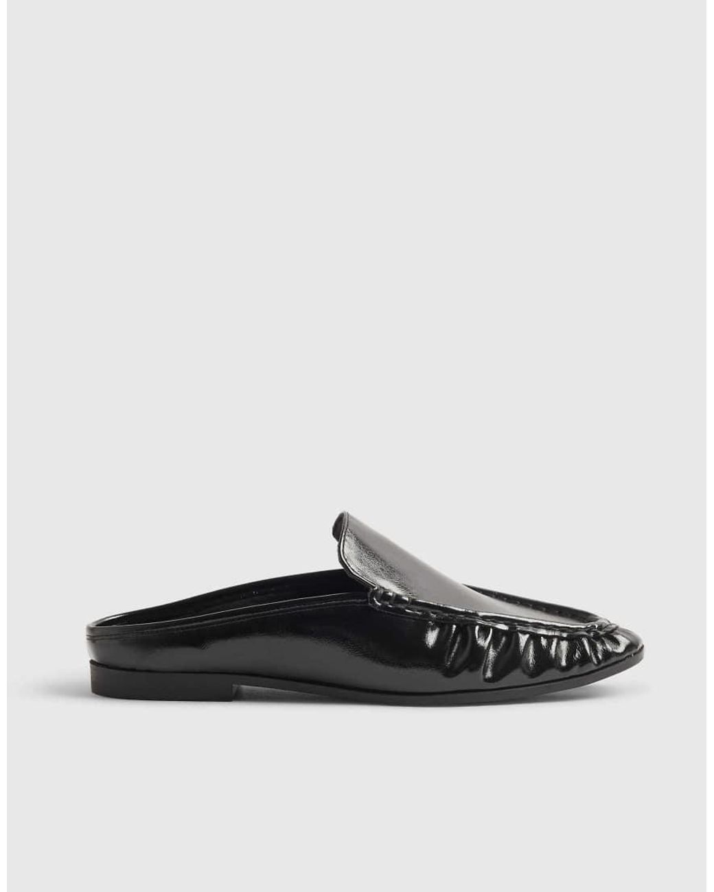 River Island White Backless Ruched Loafer
