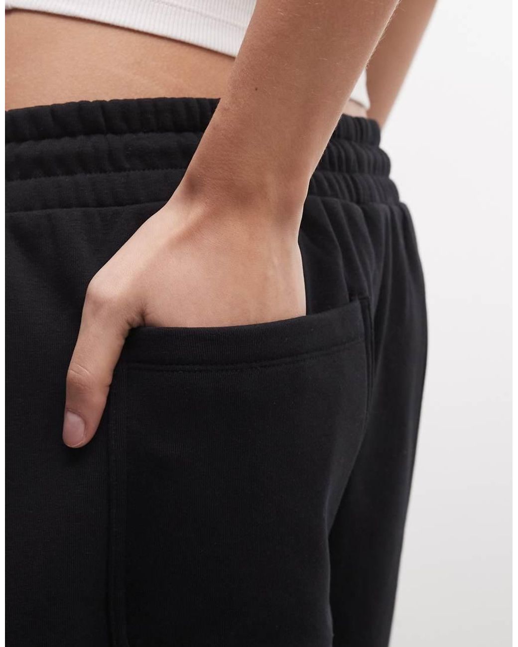 Collusion White Longline Sweat Shorts
