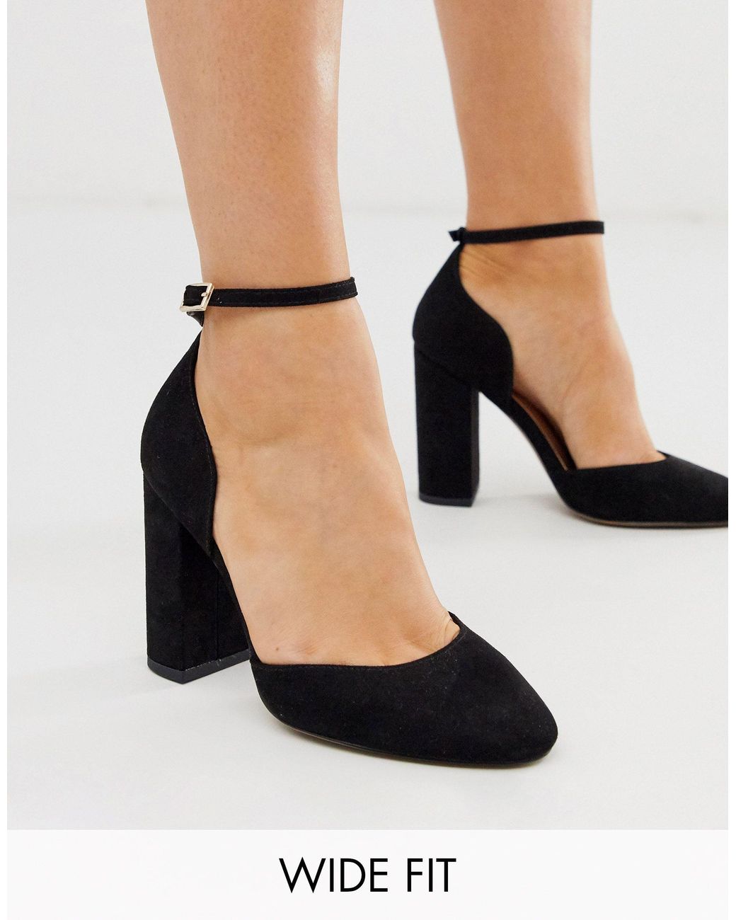NA-KD satin block heels in black | ASOS