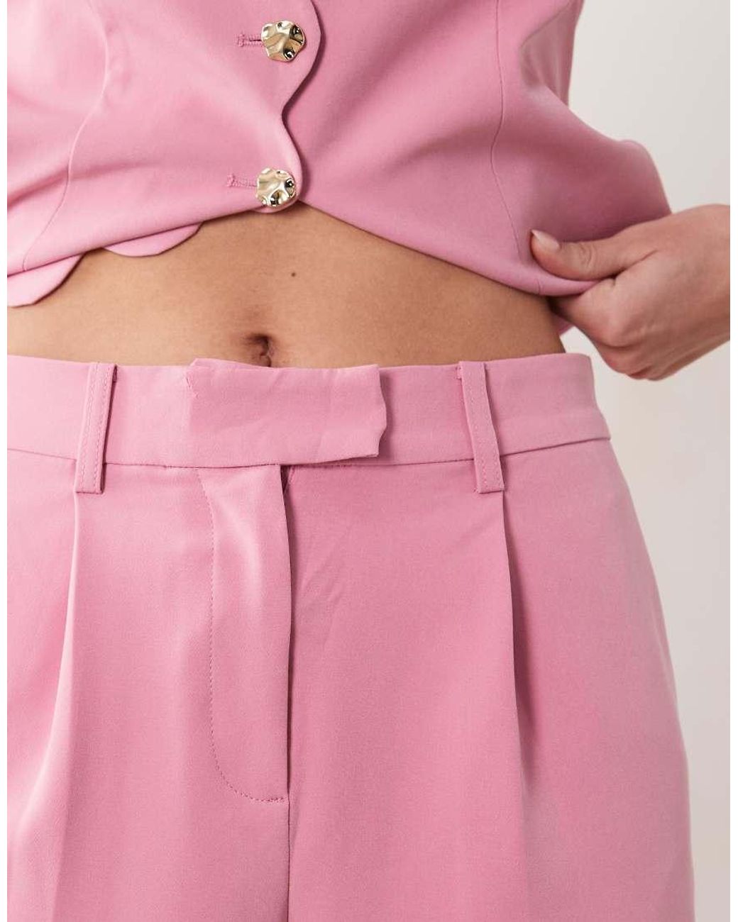 Vila Pink Tailored High Waist Trousers Co-ord