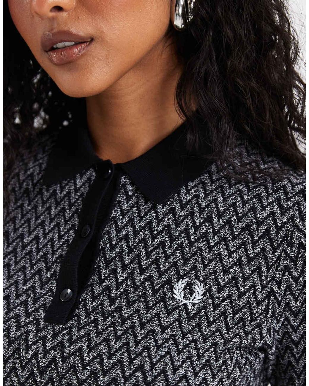 Fred Perry White Textured Knitted Polo Shirt