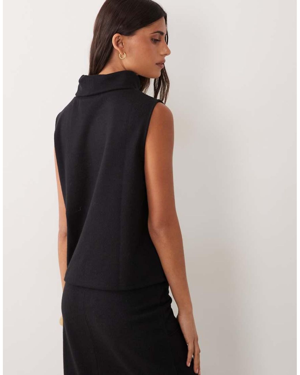 Jdy Black Knitted Sleeveless High Neck Top Co-ord
