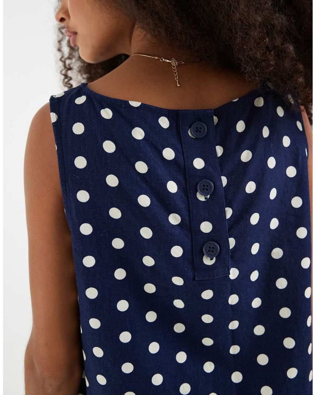 Gap Blue Linen Blend Cropped Top