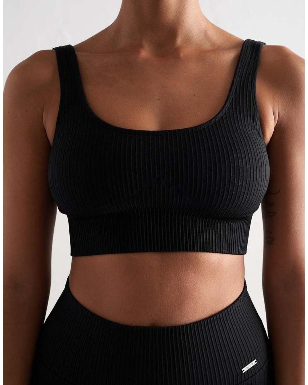Aim'n Black Ribbed Seamless Bra