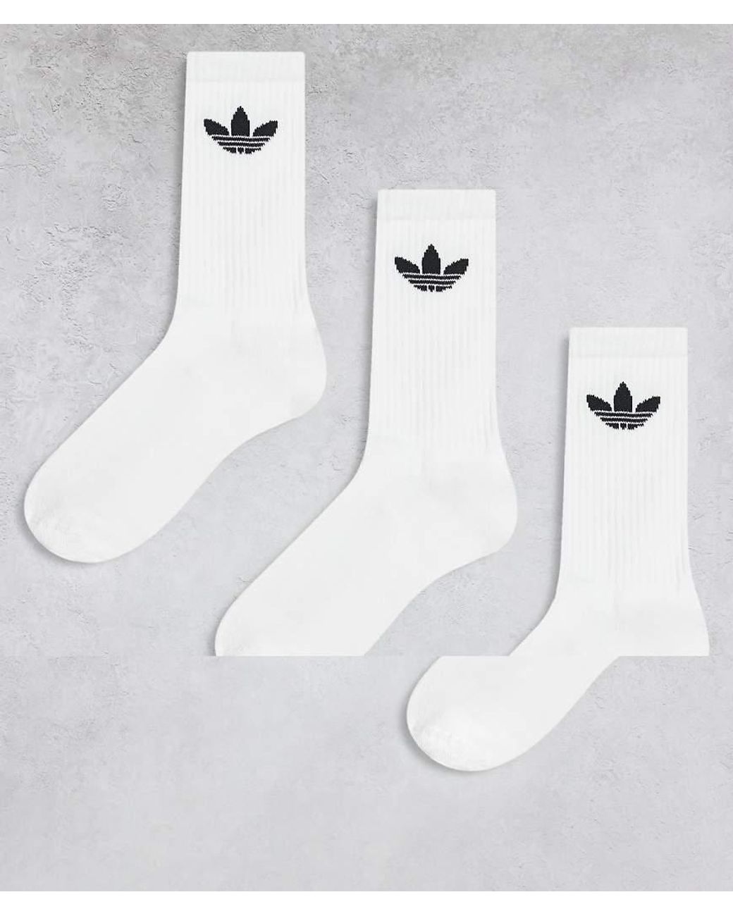 Adidas Originals Set Van 3 Paar Sokken Met Trefoil in het White