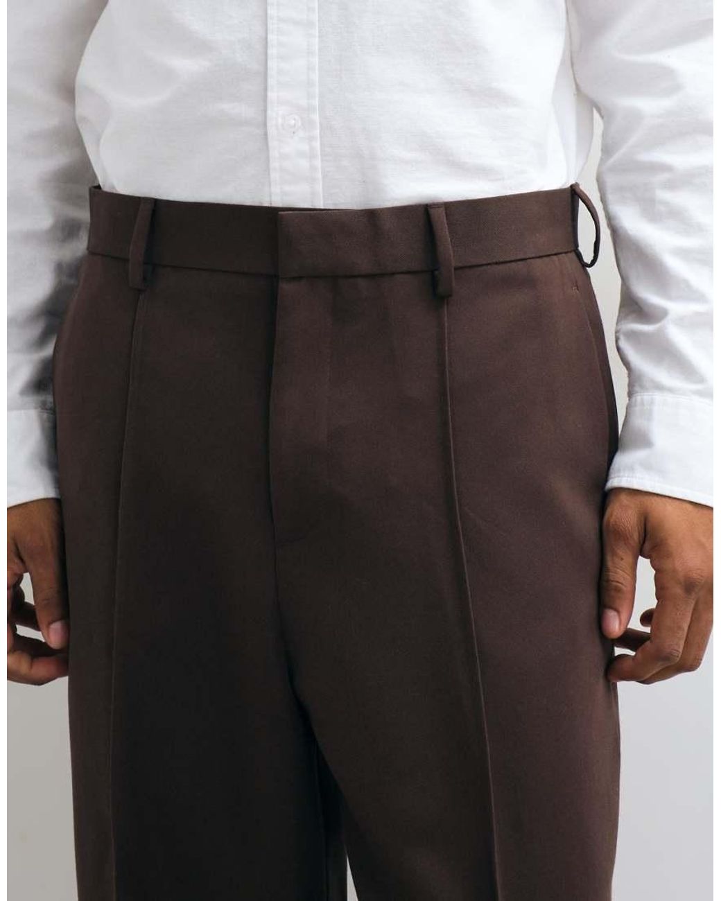 ASOS White Tailored Relaxed Tapered Pants for men