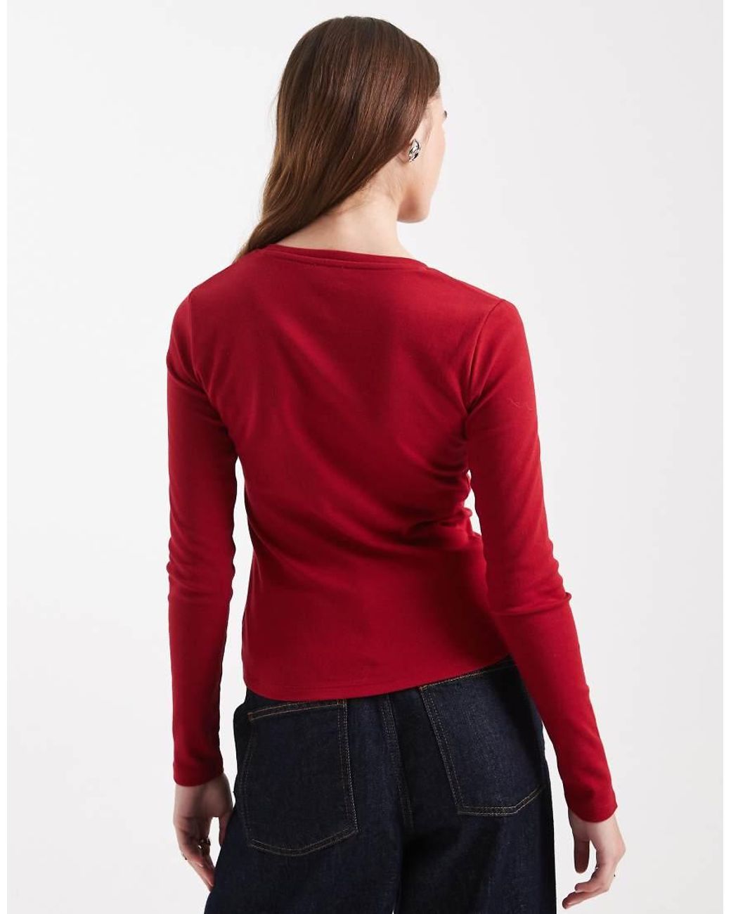 Cotton On Red Button Detail Cardigan