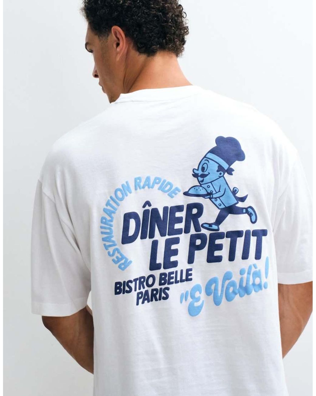 ASOS White Oversized T-shirt With With Diner Puff Print Graphic for men