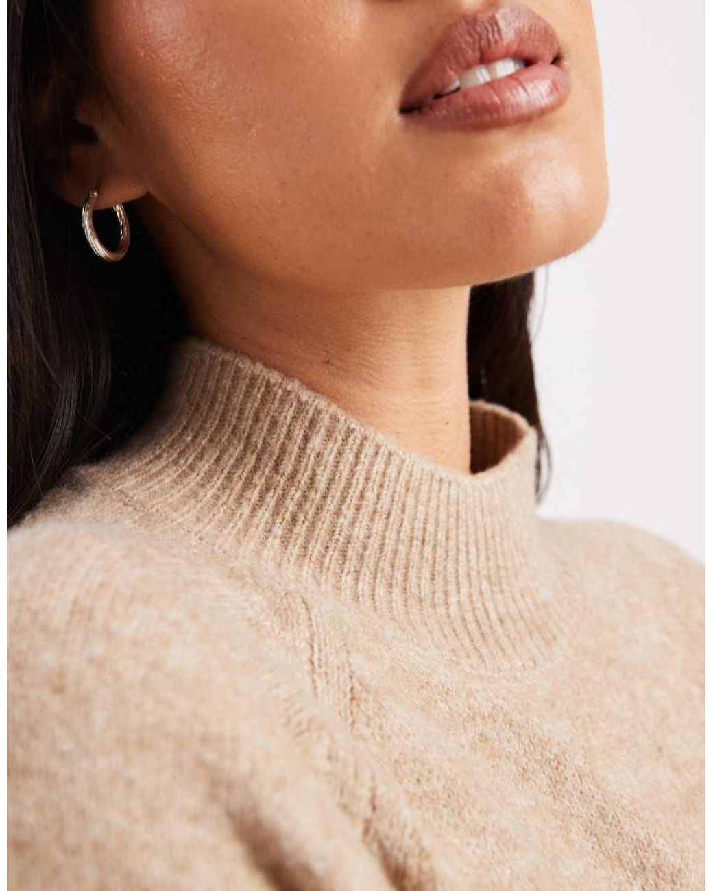 Vero Moda Blue Funnel Neck Volume Sleeve Jumper