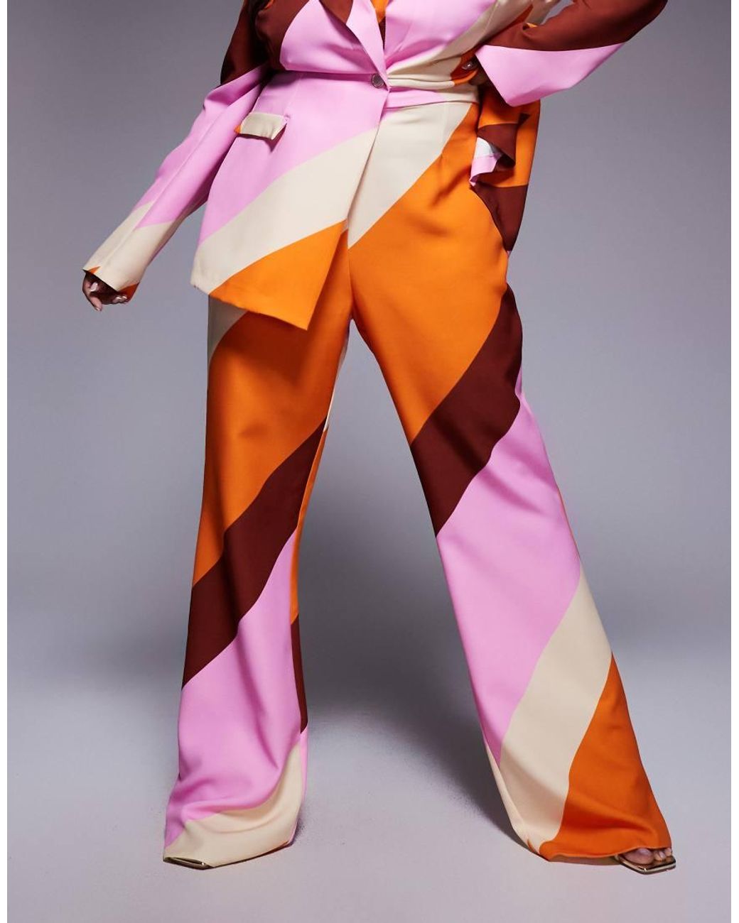 ASOS Orange Curve Co-Ord Tailored Suit Trousers