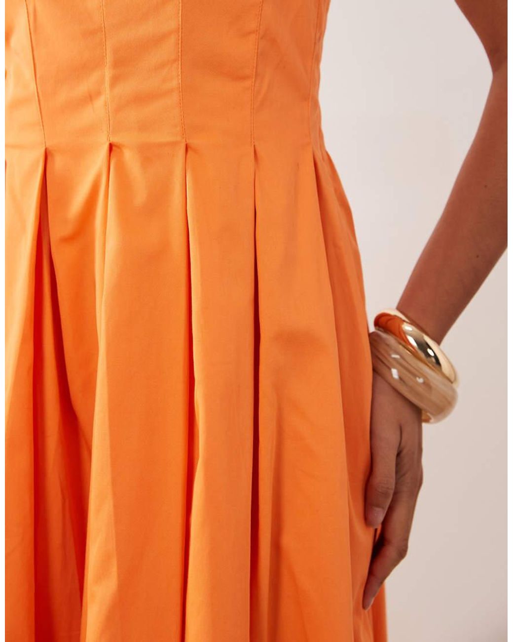 ASOS Orange Bandeau Maxi Sundress With Full Skirt