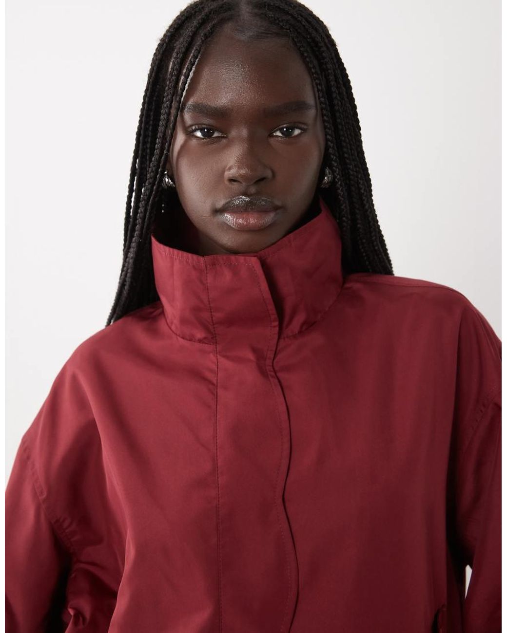 Miss Selfridge Red Scallop Detail Windbreaker