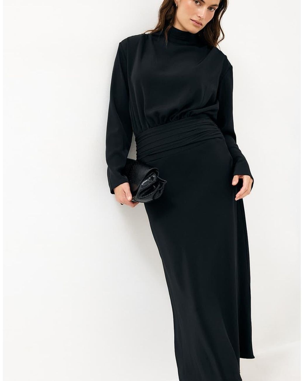 NA-KD Blue Open Back Long Sleeve Maxi Dress