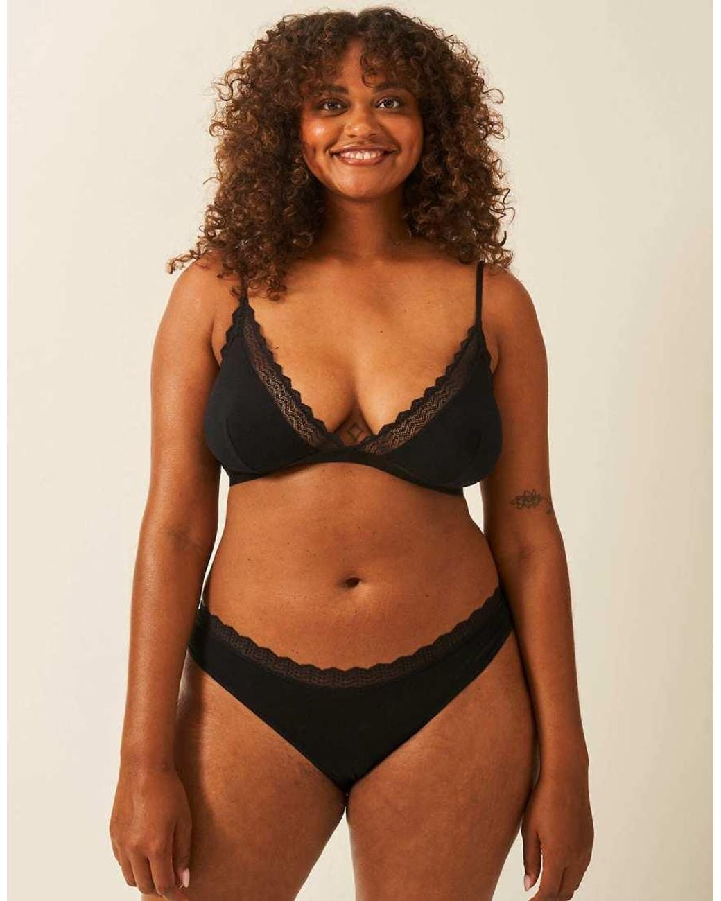 Stripe & Stare Brown Zigzag Lace Triangle Bra