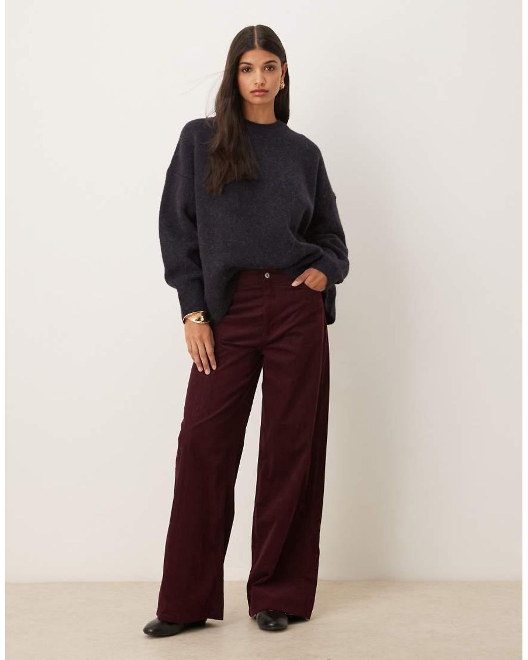 ASOS Blue Premium Wool And Alpaca Oversized Crew Neck Jumper