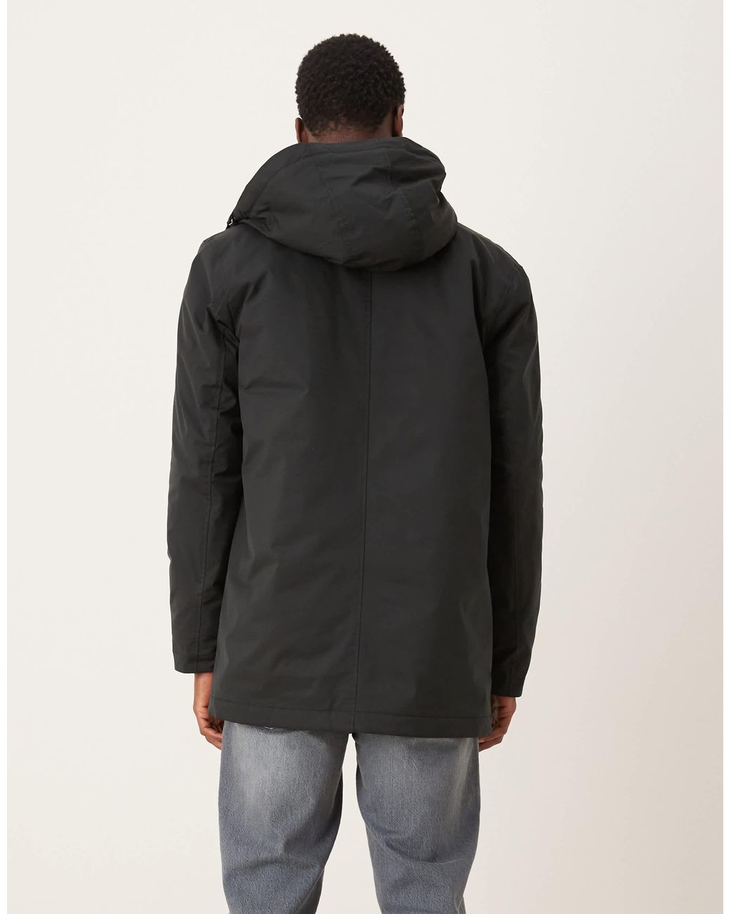 Mango – mittellanger parka in Gray für Herren