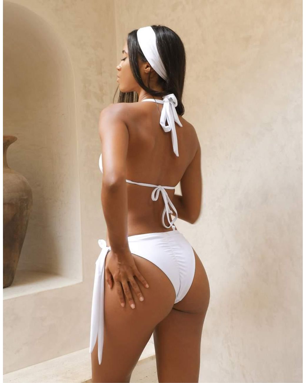 Moda Minx White Amour Crystal Triangle Bikini Top
