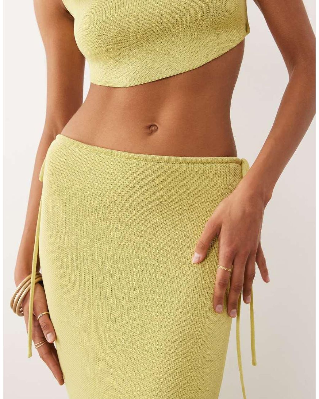Wanderdoll Multicolor Exclusive Sienna Fine Knit Tie Side Maxi Skirt