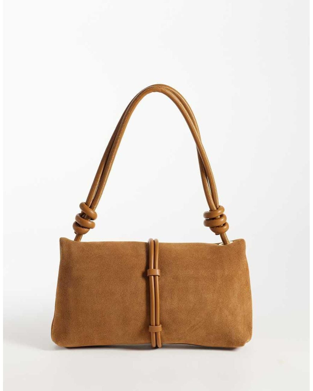 Dolce Vita Brown Amina Leather Shoulder Bag With Gold-tone Hardware